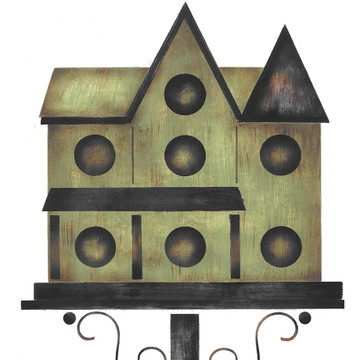 Small Victorian Birdhouse Wall Stencil