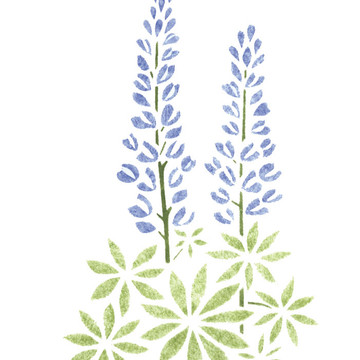 Lupine Flower Wall Stencil