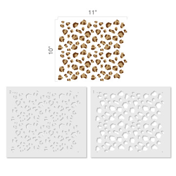 Leopard Skin Wall and Craft Stencil - Dimensions