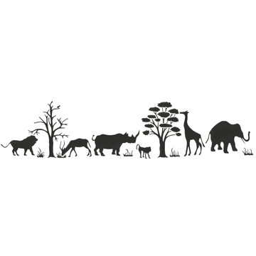 Safari Animal Silhouette Wall Stencil