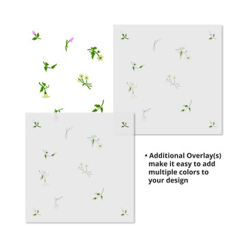 Flower Wallpaper Wall Stencil - Overlay