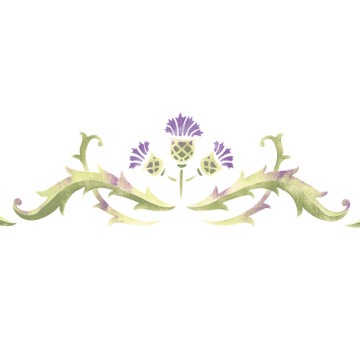 Thistle Wall Stencil Border