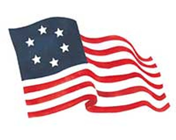  Small Waving American Flag Wall Stencil