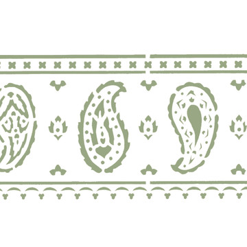 Large Paisley Wall Stencil Border