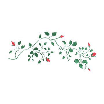 Smaller Rosebud Vine Wall Stencil Border