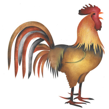 Large Rooster Wall Stencil