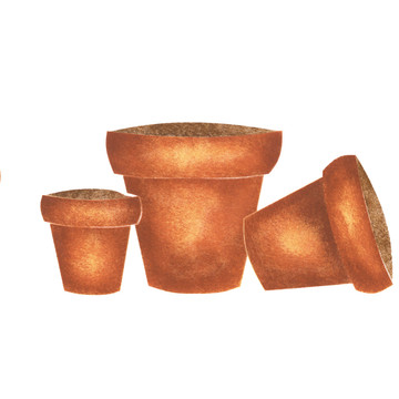 Toppled Clay Pots Wall Stencil