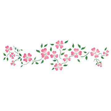 Daisy Bouquet with Ribbon Wall Stencil