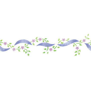 Ribbon with Flowers Wall Stencil