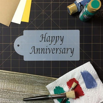 Happy Anniversary Cake Stencil