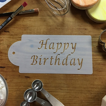 Happy Birthday Cake Stencil 