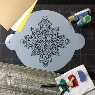 9.5 Inch French Medallion 2 Cake Stencil Top