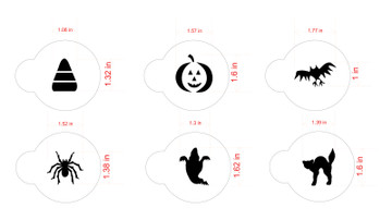Halloween Cupcake and Cookie Stencil Set Sizing