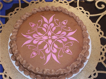7 Inch French Medallion Cake Stencil Top