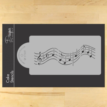 6 Inch Musical Notes Cake Stencil Border