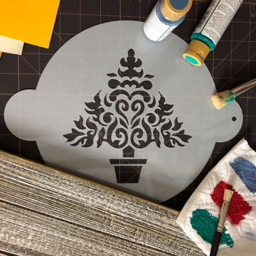 7 Inch Christmas Tree Cake Stencil Top