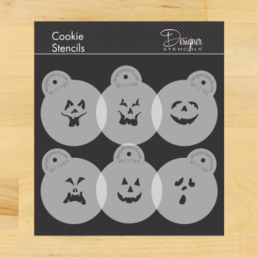 Jack-O-Lantern Pumpkin Halloween Faces Cookie Stencil Set
