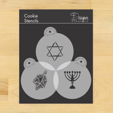 3.5 Inch Jewish Symbols Cookie and Cupcake Stencil Set