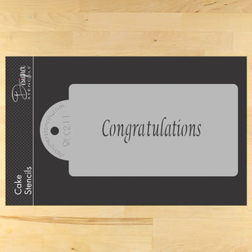 Congratulations Business Card Cake Stencil