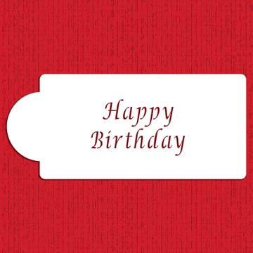 Happy Birthday Business Card Cake Stencil