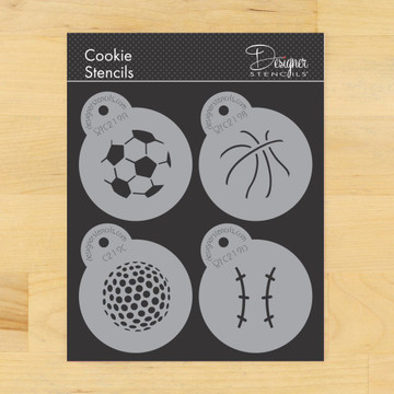 Small Sports Ball Candy and Cookie Stencil Set