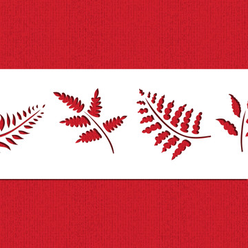 Fern Leaves Cake Stencil Side