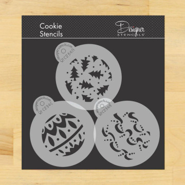 Christmas Balls Cookie Stencil Set