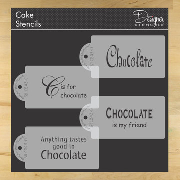 Chocolate Sayings Cake and Cookie Stencil Set