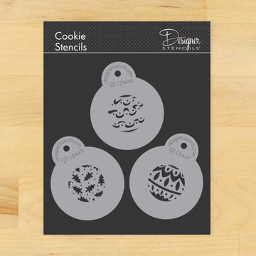 Mini Christmas Balls Cupcake and Cookie Stencil Set