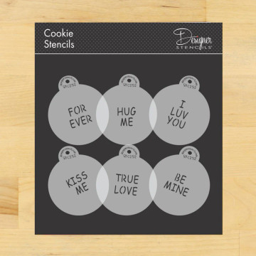 Small Candy Heart Sayings Candy and Cookie Stencil Set