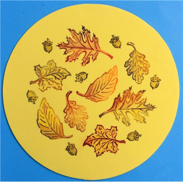 Fall Leaves Cake Stencil Top