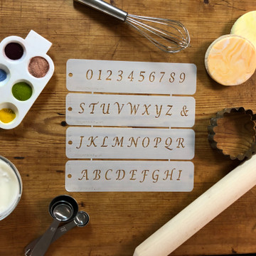 Small Alphabet Cake Stencil Set