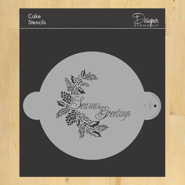 Seasons Greetings Spray Cake Stencil Top