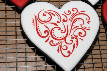 Contemporary Hearts Cookie Stencil SKU #C351