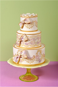 Alencon Lace Top Tier Cake Stencil SKU #C371