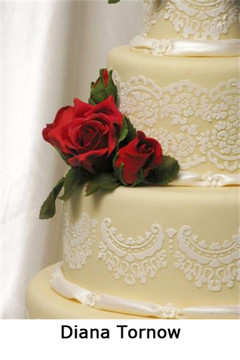 Alencon Lace Middle Tier Cake Stencil Side