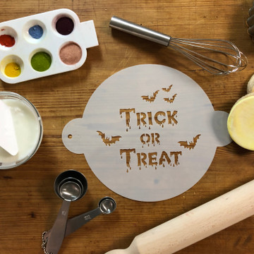 Halloween Trick or Treat Cake Stencil Top