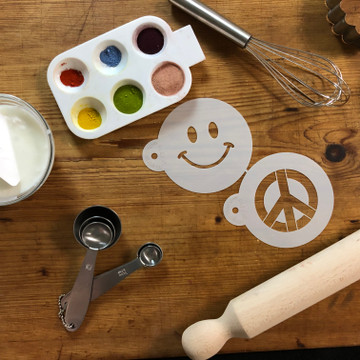 Peace and Happiness Cookie Stencil Set