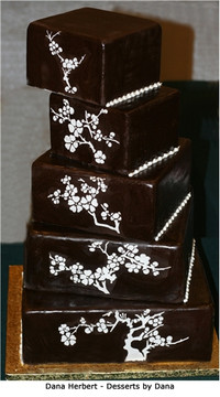 Blooming Cherry Tree Tier 1 Cake Stencil Side