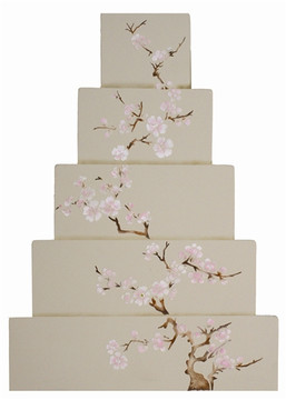 Blooming Cherry Tree Tier 1 Cake Stencil Side