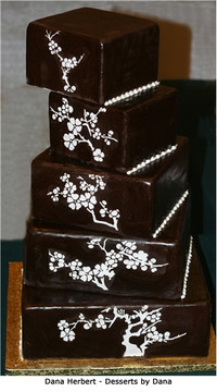 Blooming Cherry Tree Tier 3 Cake Stencil Side