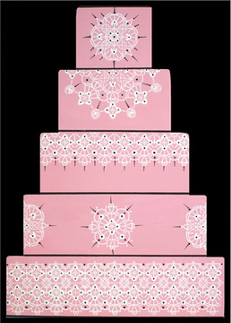 Victorian Crochet Tier 2 Cake Stencil Side