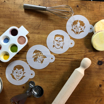 Halloween Monster Faces Cookie Stencil Set