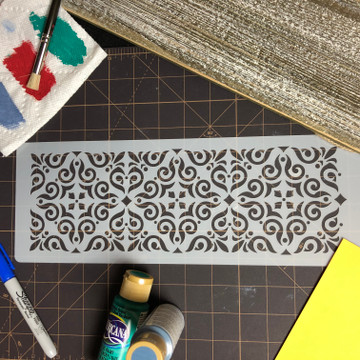 Mexican Tile Tier 4 Cake Stencil Side