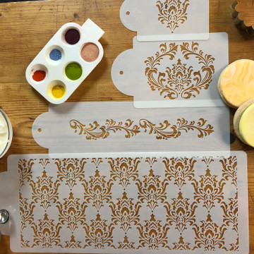 Filigree Damask Cake Stencil Set