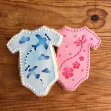 Baby Onesie Cookie Cutter and Stencil Set Cookies