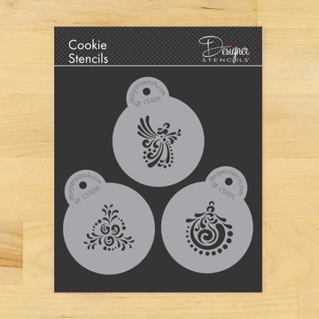 Fancy Holiday Cookie or Cupcake Stencil Set