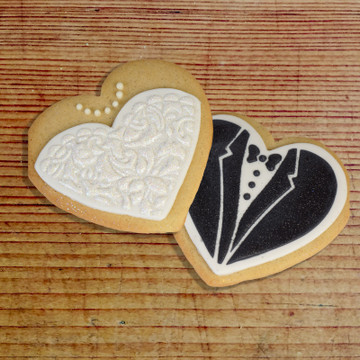 Bride and Groom Cookie Cutter and Stencil Set Cookies