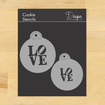 LOVE Sculpture Cookie or Cupcake Stencil Set