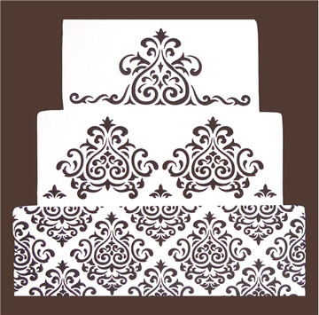 Elaine's Middle Tier Cake Stencil Side